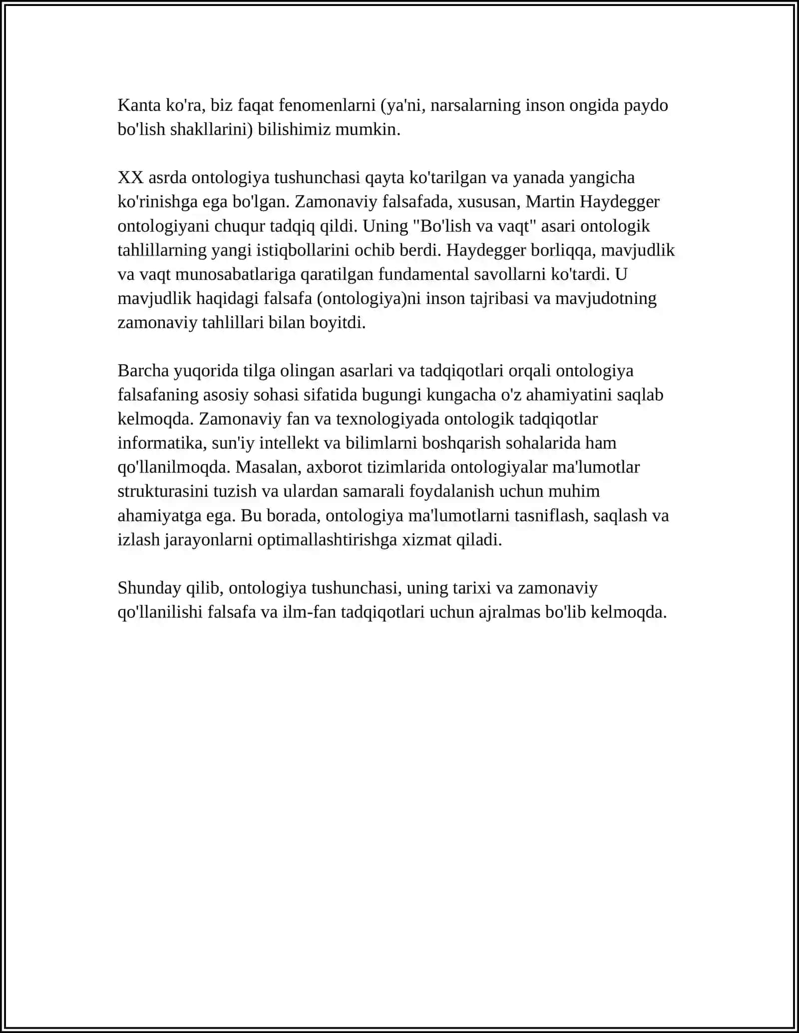 NOKLASSIK ONTOLOGIYA YO'NALISHLARI VA MOHIYATI 4