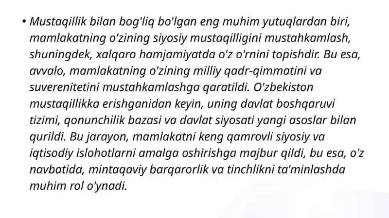 O'ZBEKISTONNING MARKAZIY OSIYODA TINCHLIK VA BARQARORLIKNI TA'MINASHDAGI O'RNI 4