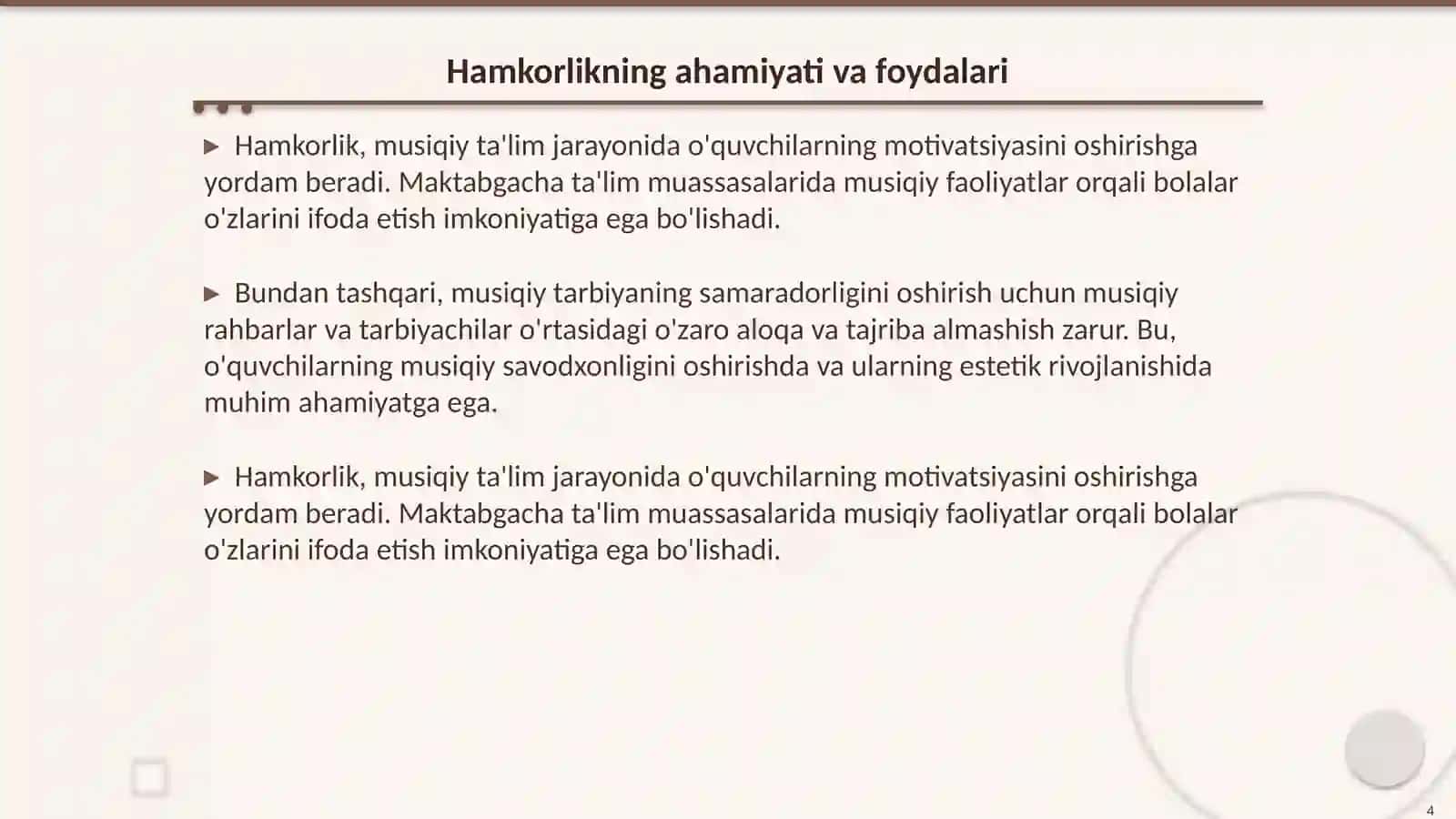 Musiqa rahbari va tarbiyachining oʻzaro hamkorligi 4