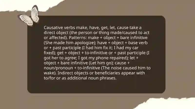 The causation and direct and indirect objects 4