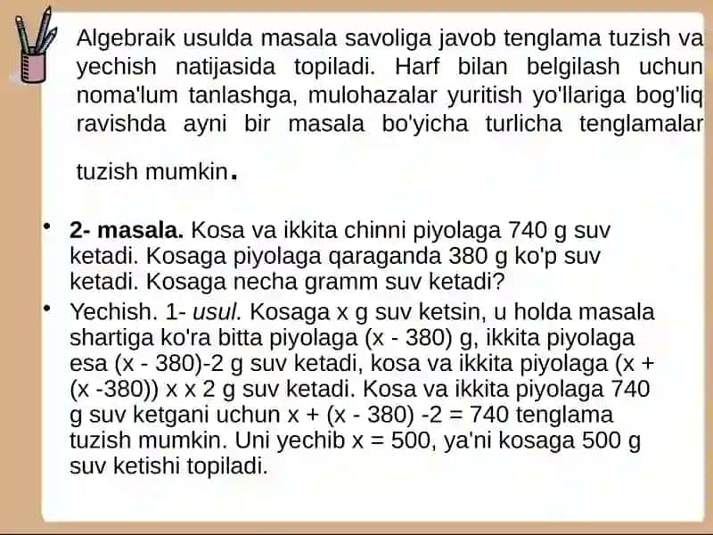 MATNLI MASALALARNI YECHISH USULLARI 4