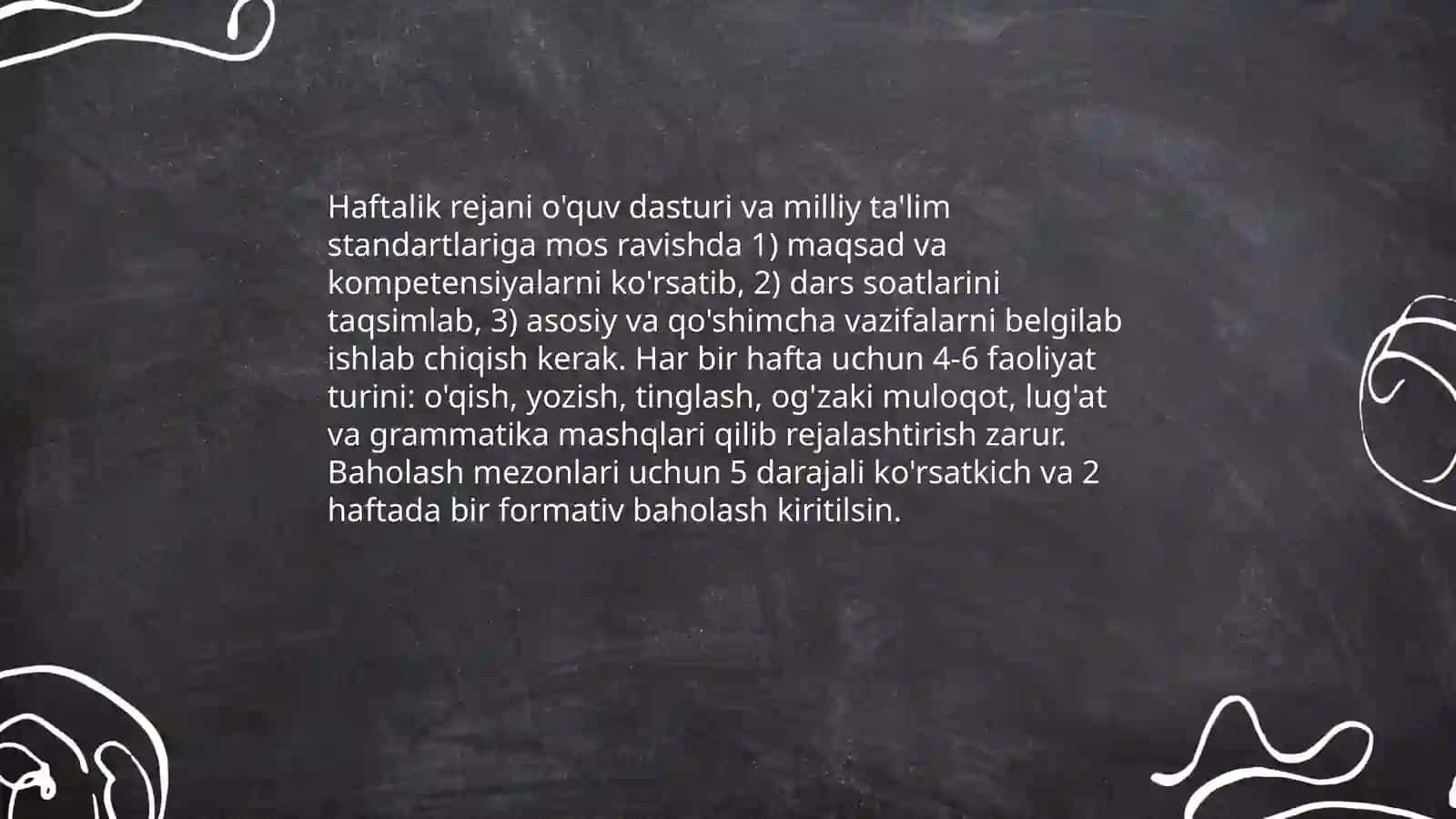 Ona tilidan haftaliklarni tashkillashtirish yuzasidan takliflar ishlab chiqish 4