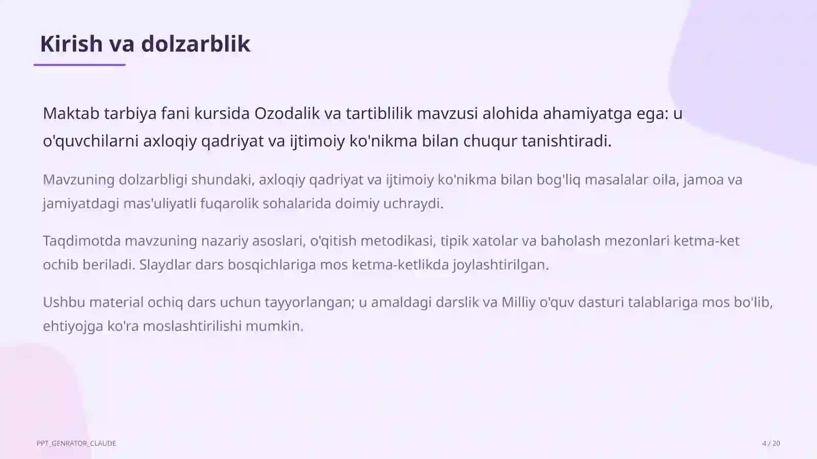 Ozodalik va tartiblilik (1-sinf) 4