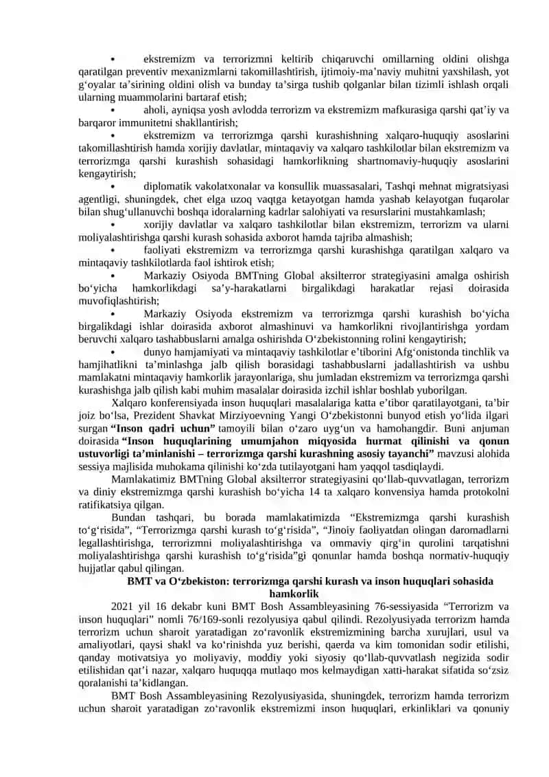 DUNYO HAMJAMIYATINING EKSTREMIZM VA TERRORIZMGA QARSHI KURASH TAJRIBASI 4