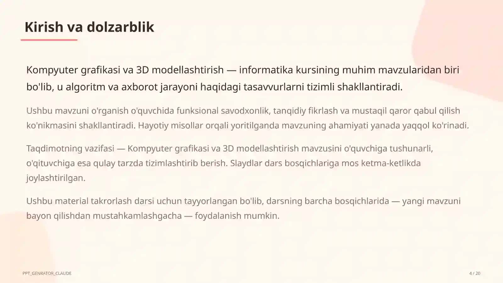 Kompyuter grafikasi va 3D modellashtirish (10-sinf) 4