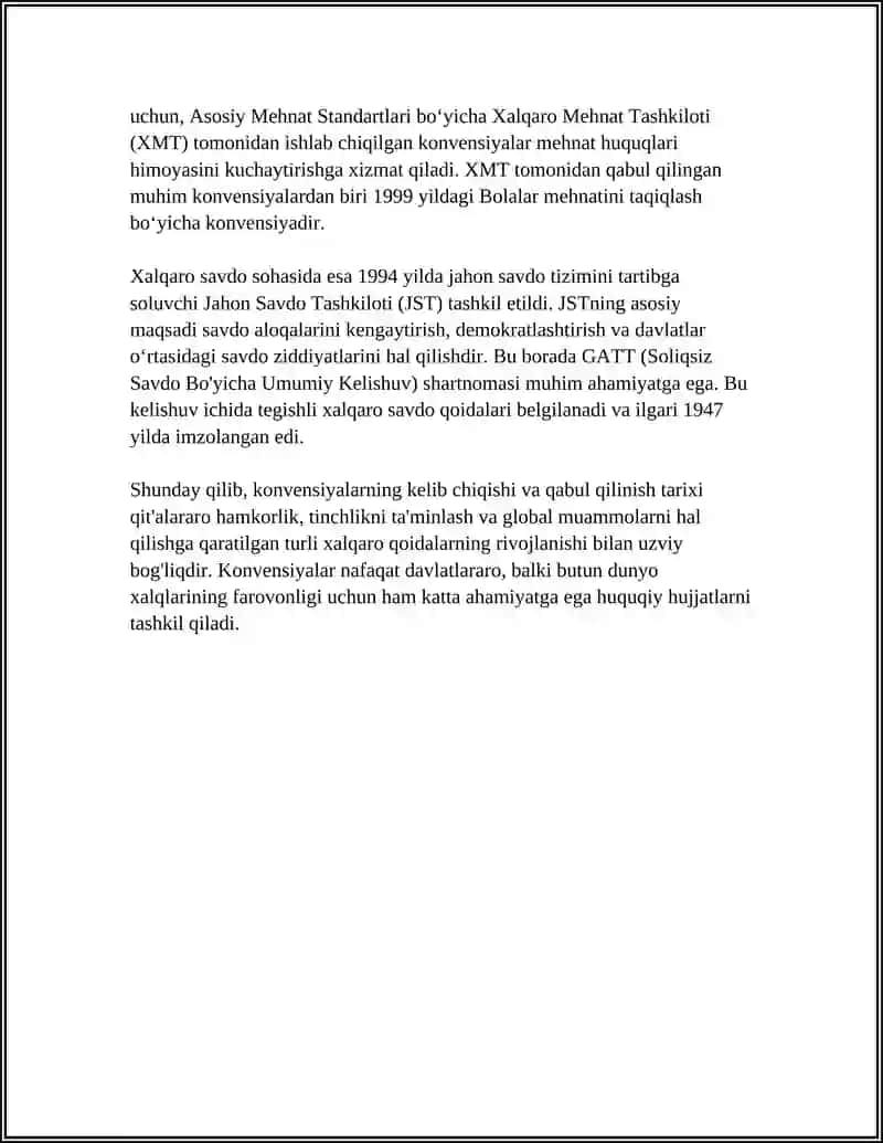 REFERAT Mavzu: YUNESKO TASHKILOTINING BOLALAR HUQUQLARINI HIMOYA QILISH TOʻGʻRISIDAGI KONVENSIYA 4
