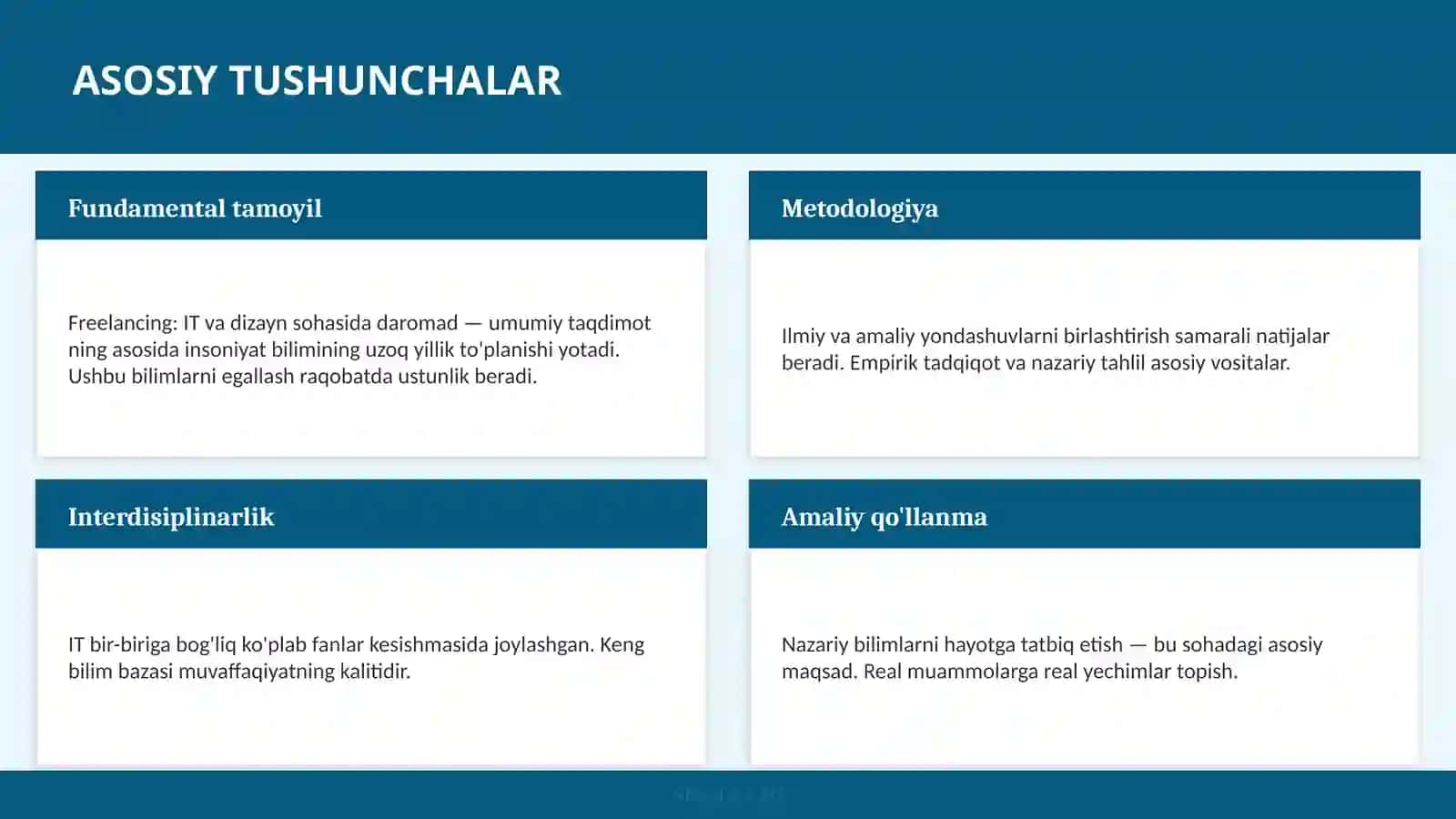 Freelancing: IT va dizayn sohasida daromad — umumiy taqdimot 4