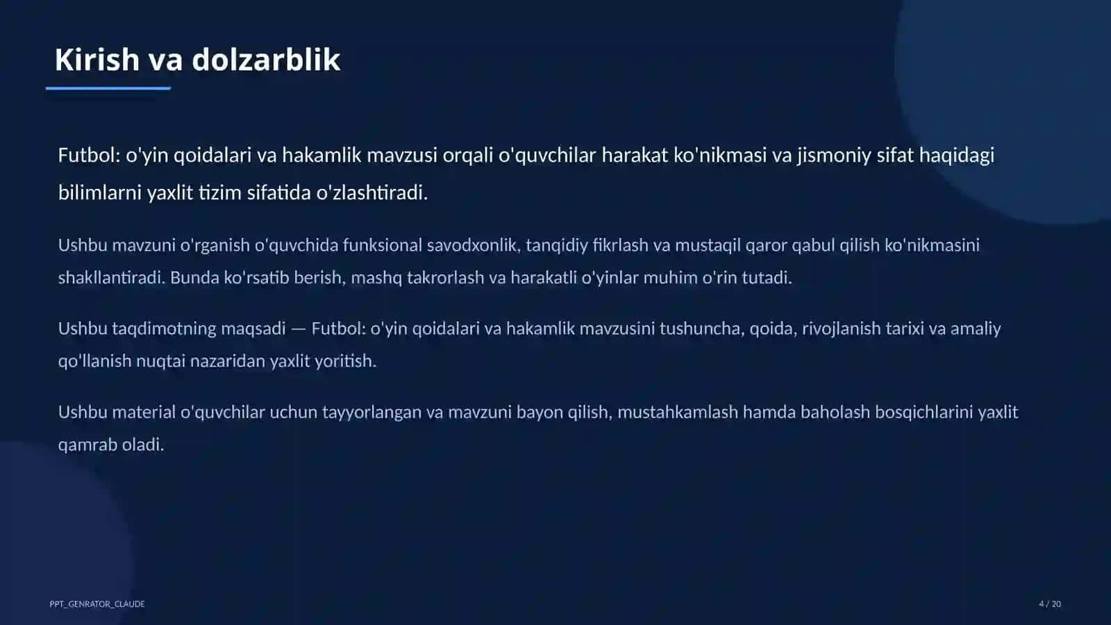 Futbol: o'yin qoidalari va hakamlik (9-sinf) 4