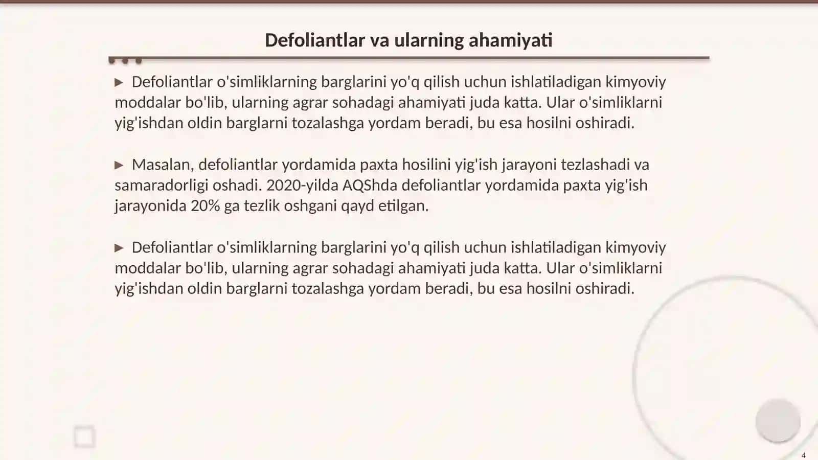 Suvda eriydigаn pоlimеrlаr аsоsidа dеfоliаntlаr оlish imkоniyatlаri 4