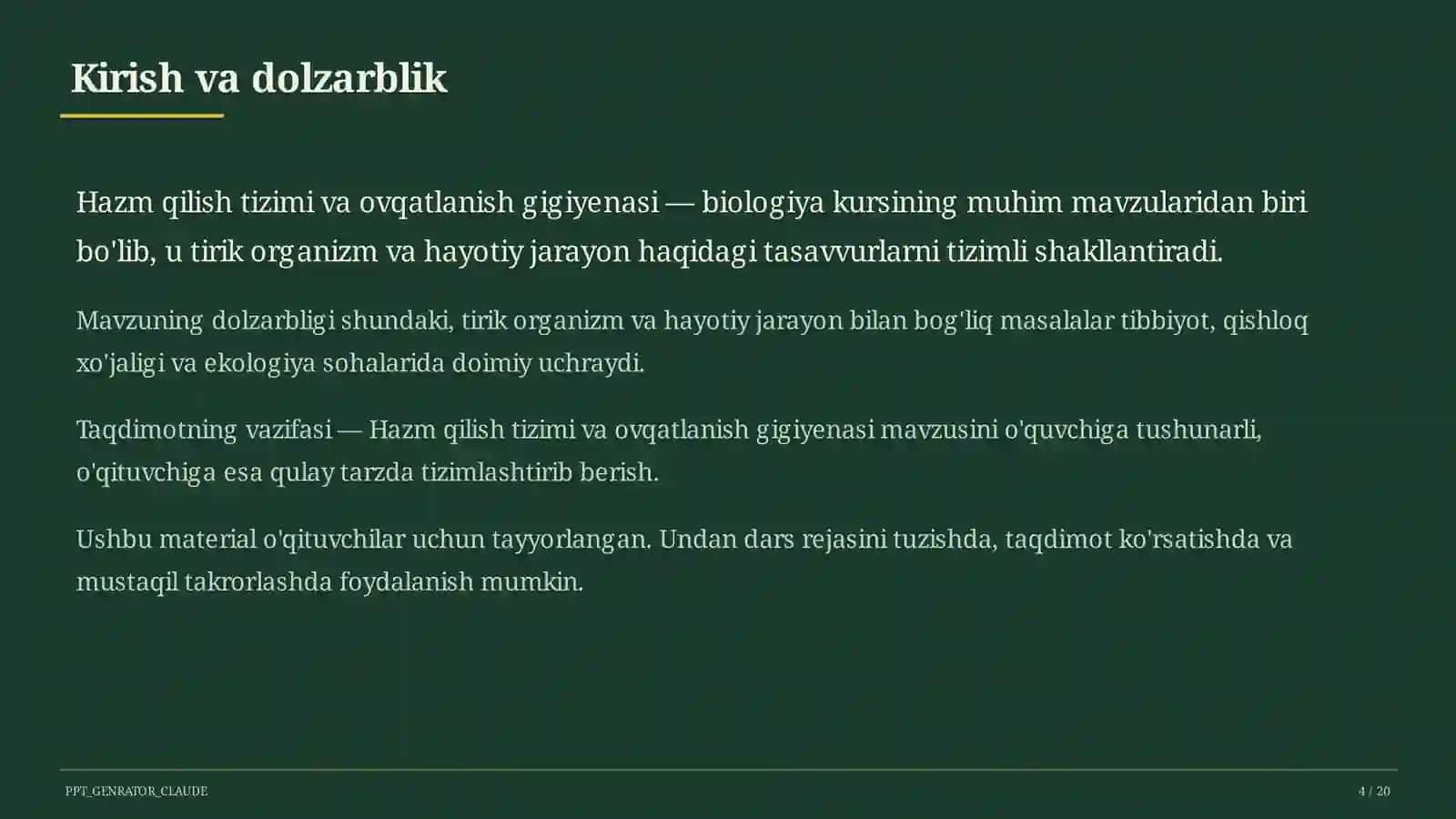Hazm qilish tizimi va ovqatlanish gigiyenasi (8-sinf) 4