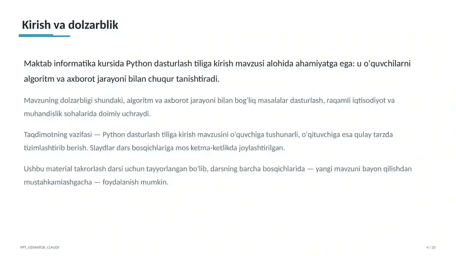 Python dasturlash tiliga kirish (8-sinf) 4