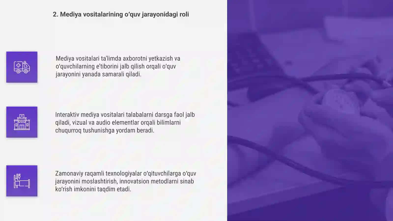 Medya madniyat va inavatsiyon pedagogik tehnalo’giyalar taqdimot tayorlash mavzusi 4