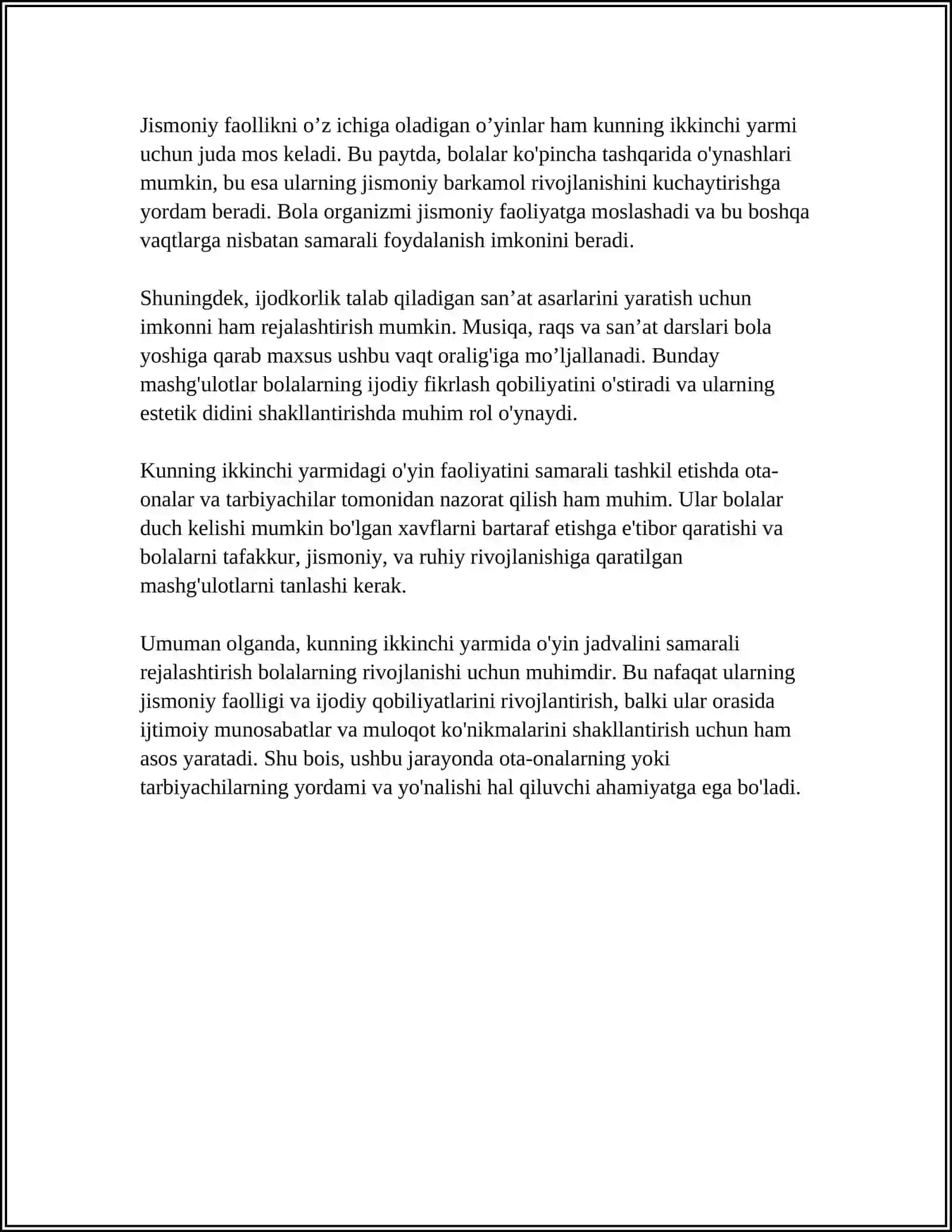 KUNNING IKKINCHI YARMIDA ÖYIN FAOLIYATINI SAMARALI TASHKIL ETISH YOʻLLARI 4