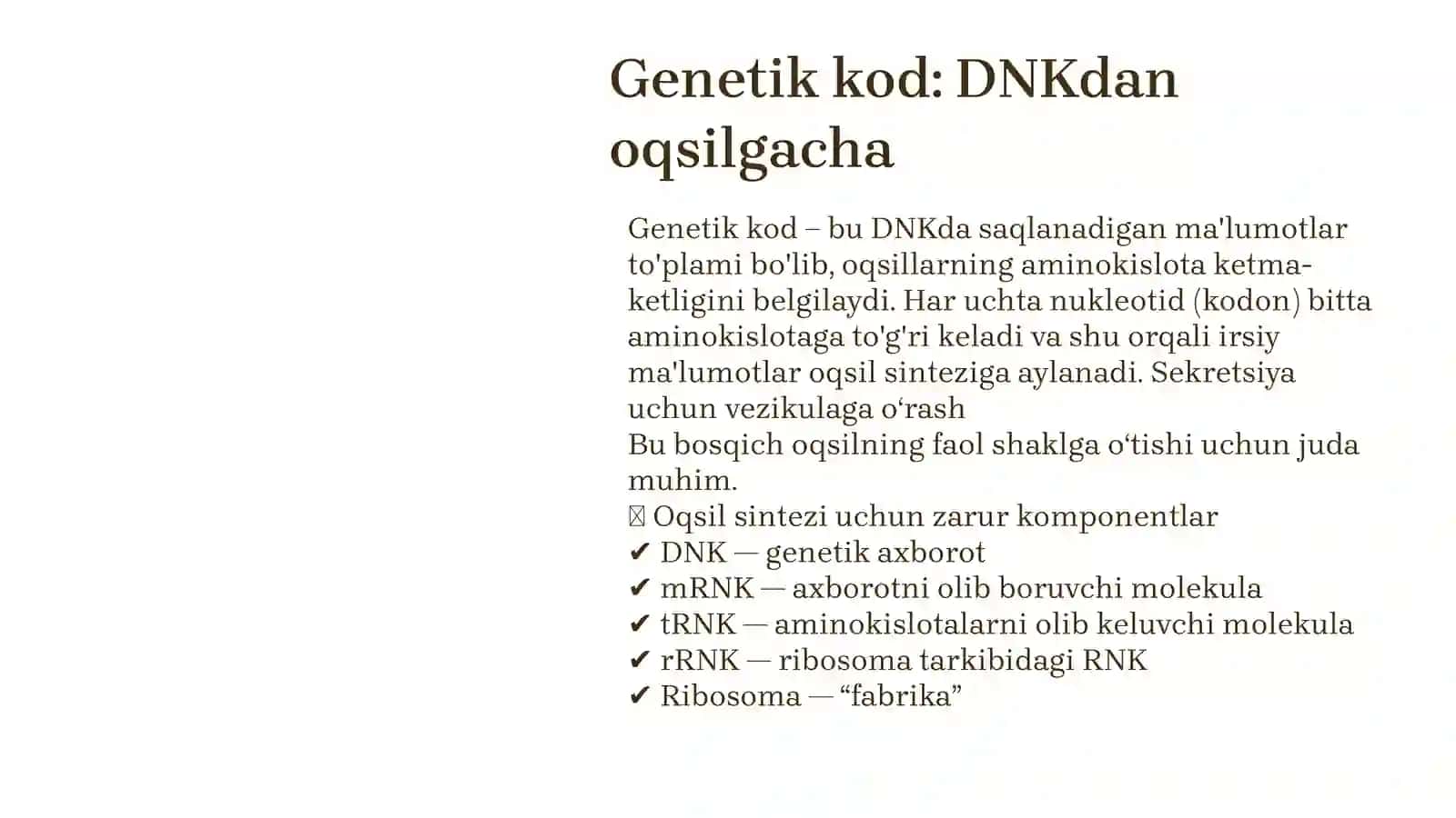 Post-translyatsiono‘zgarishlar vatayyoroqsilning funksiyasi 4