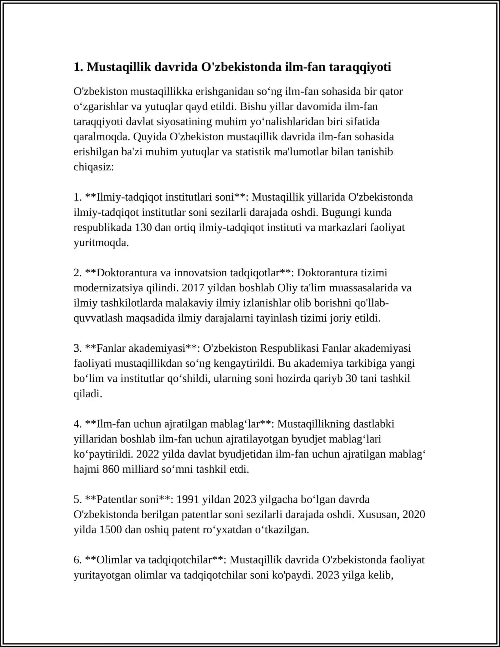 O‘zbekistonda mustaqillik yillarida buyuk allomalar ilmiy -ma'nviy merosiga berilgan etibor 4