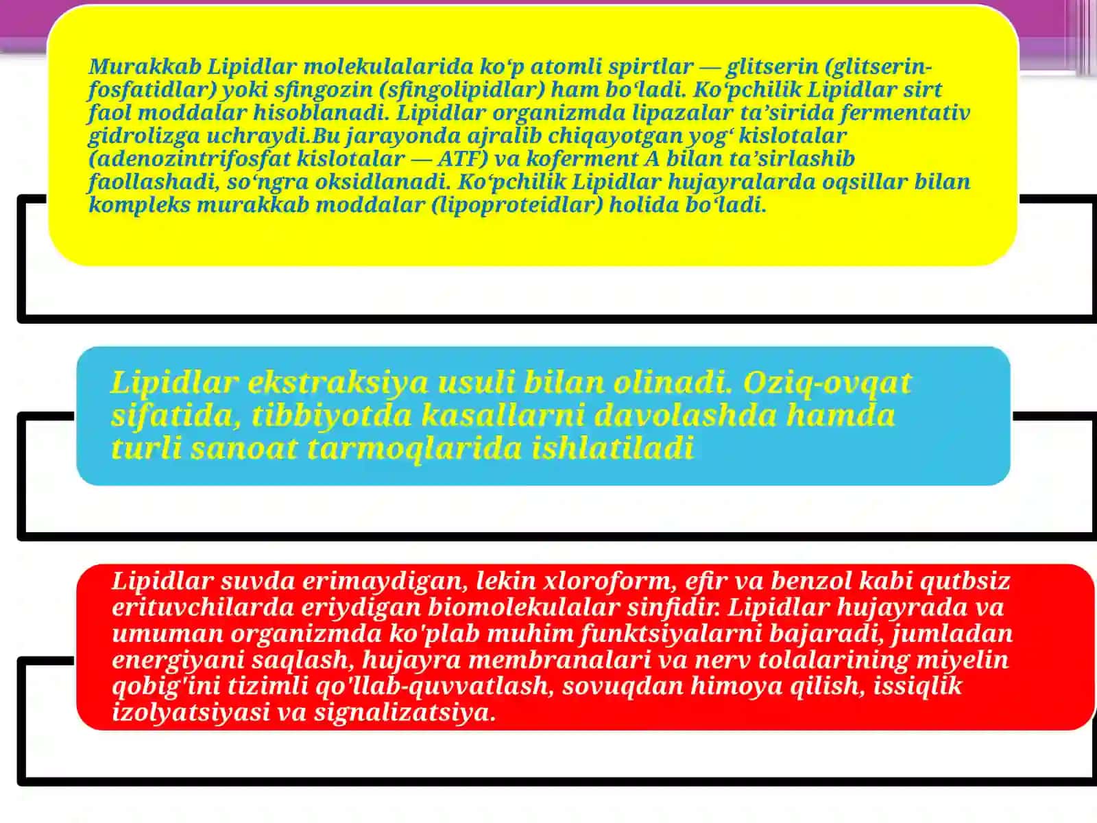 Xolistirin metabolizmi' mavzusida 4