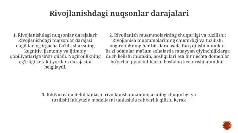Rivojlanishdagi Nuqsonining Chuqurligi Va Tuzilishiga Qarab Inklyuziv Modellarini Tanlash 4