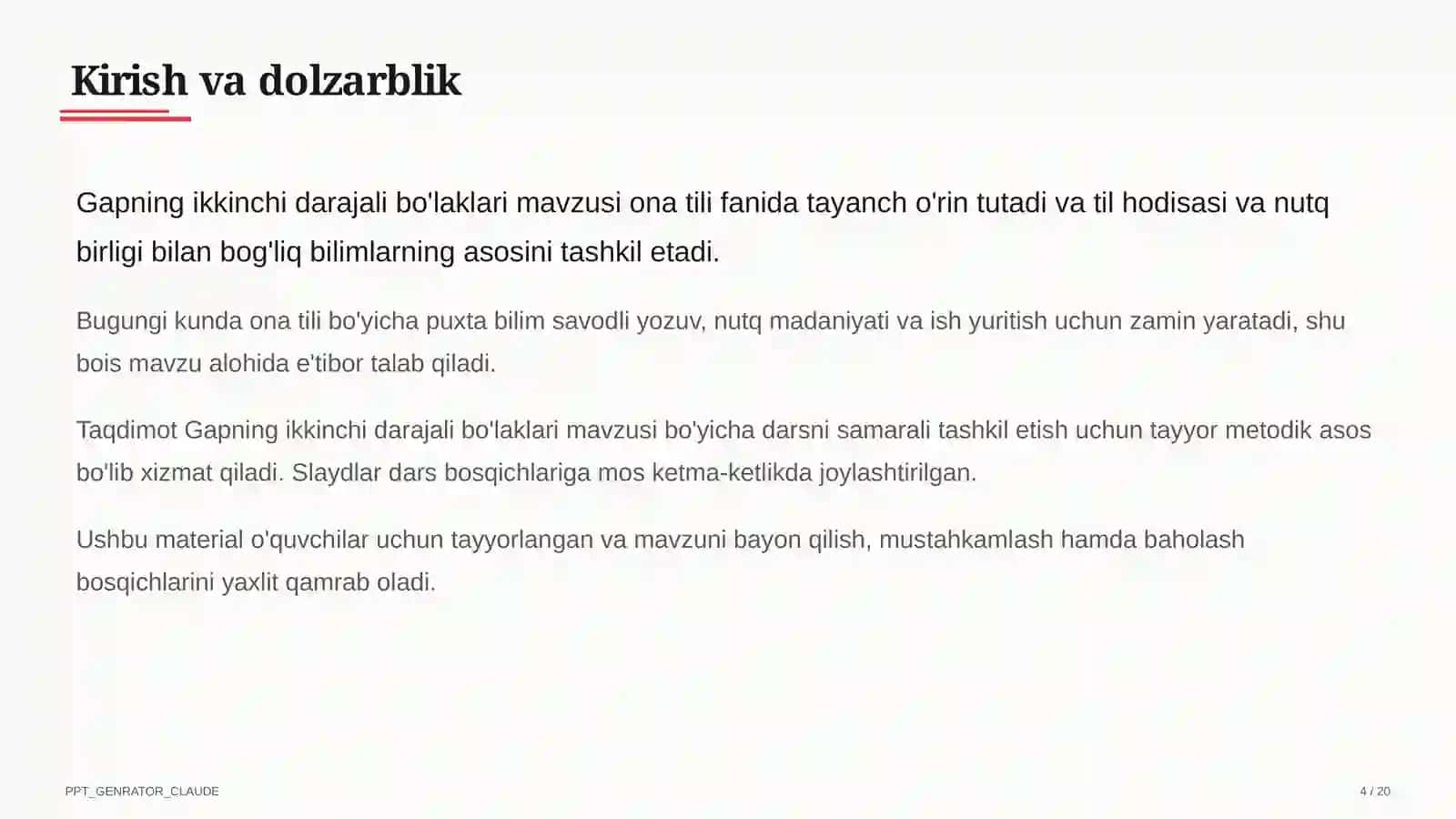 Gapning ikkinchi darajali bo'laklari (8-sinf) 4