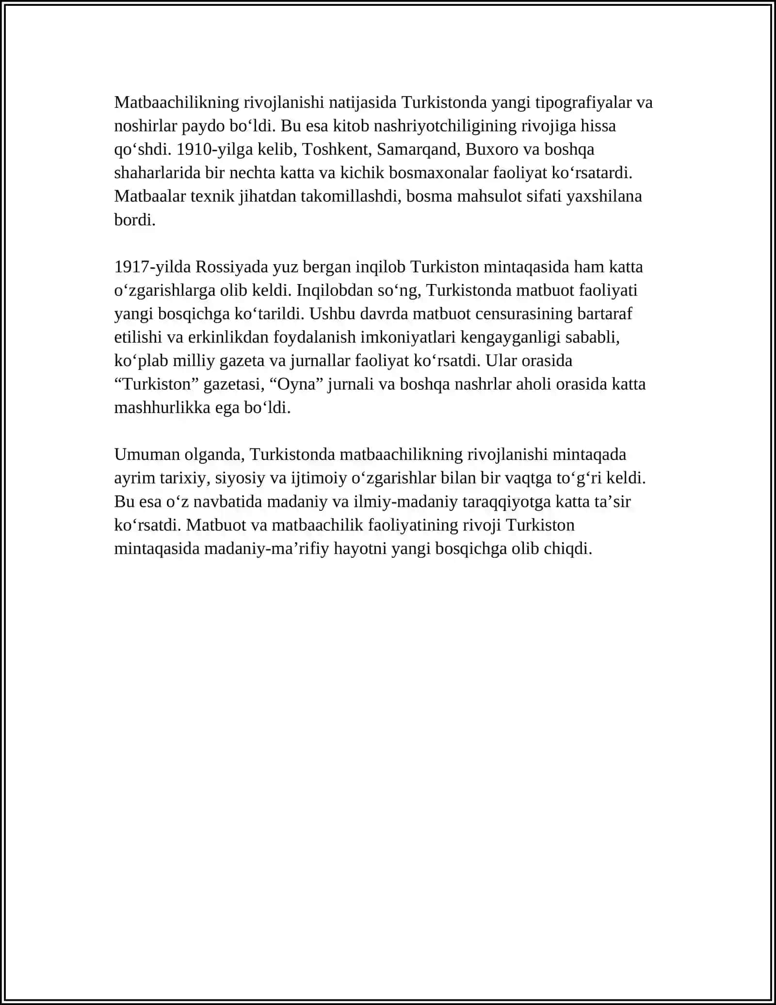 TURKISTONDA (1867-1917 YILLAR) KITOBAT ISHI 4
