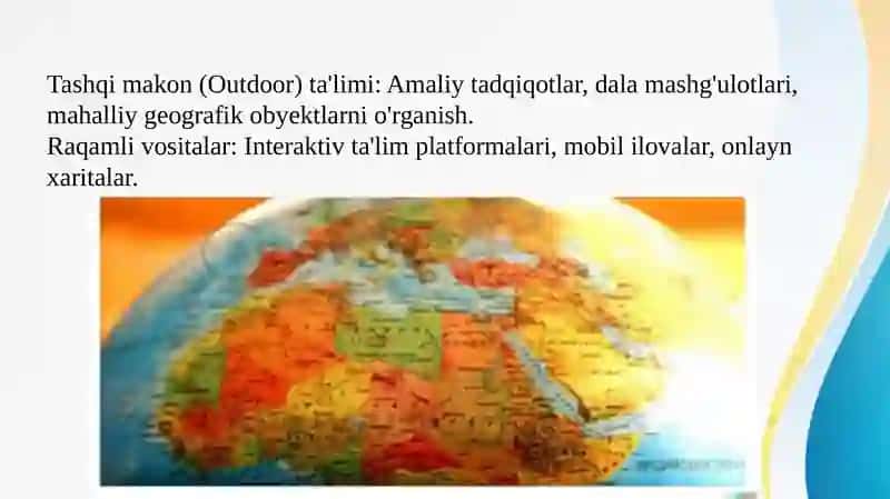 Geografik fanlarni o'qitish 4