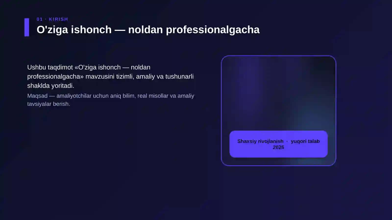 O'ziga ishonch — noldan professionalgacha 4