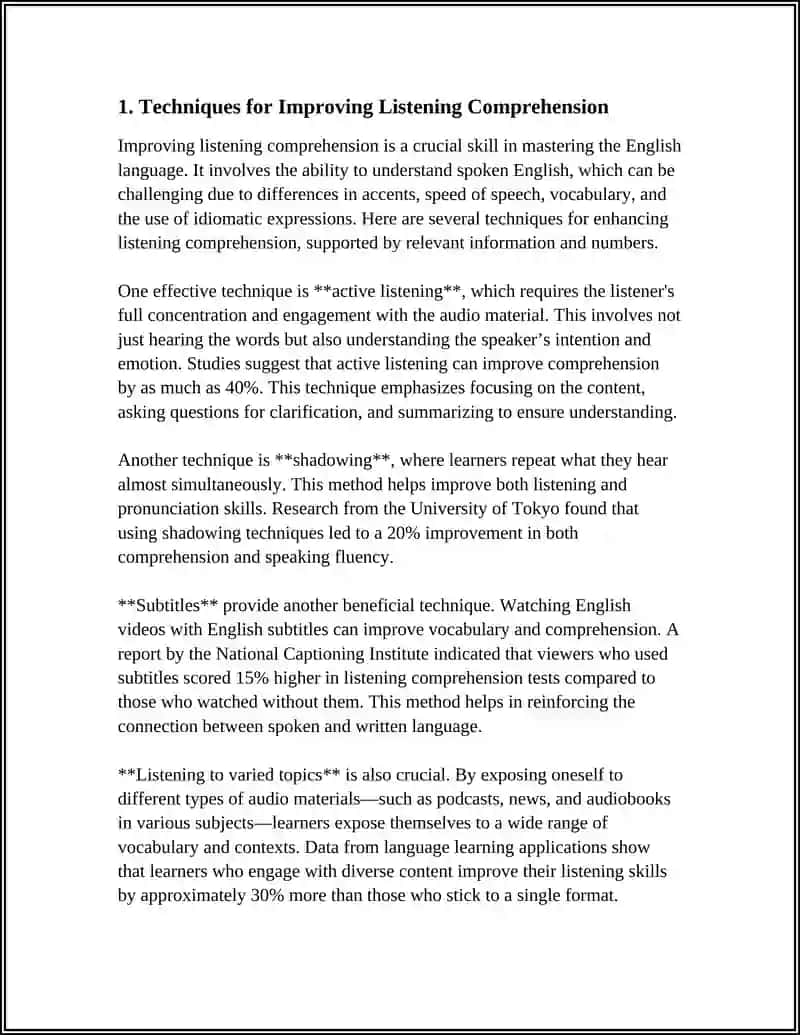 Techniques for Improving Listening Comprehension 4