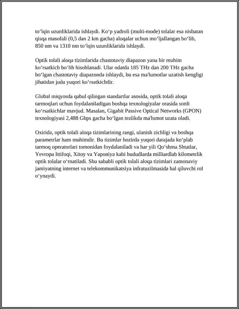 Optik tolali aloqa tizimlari 4