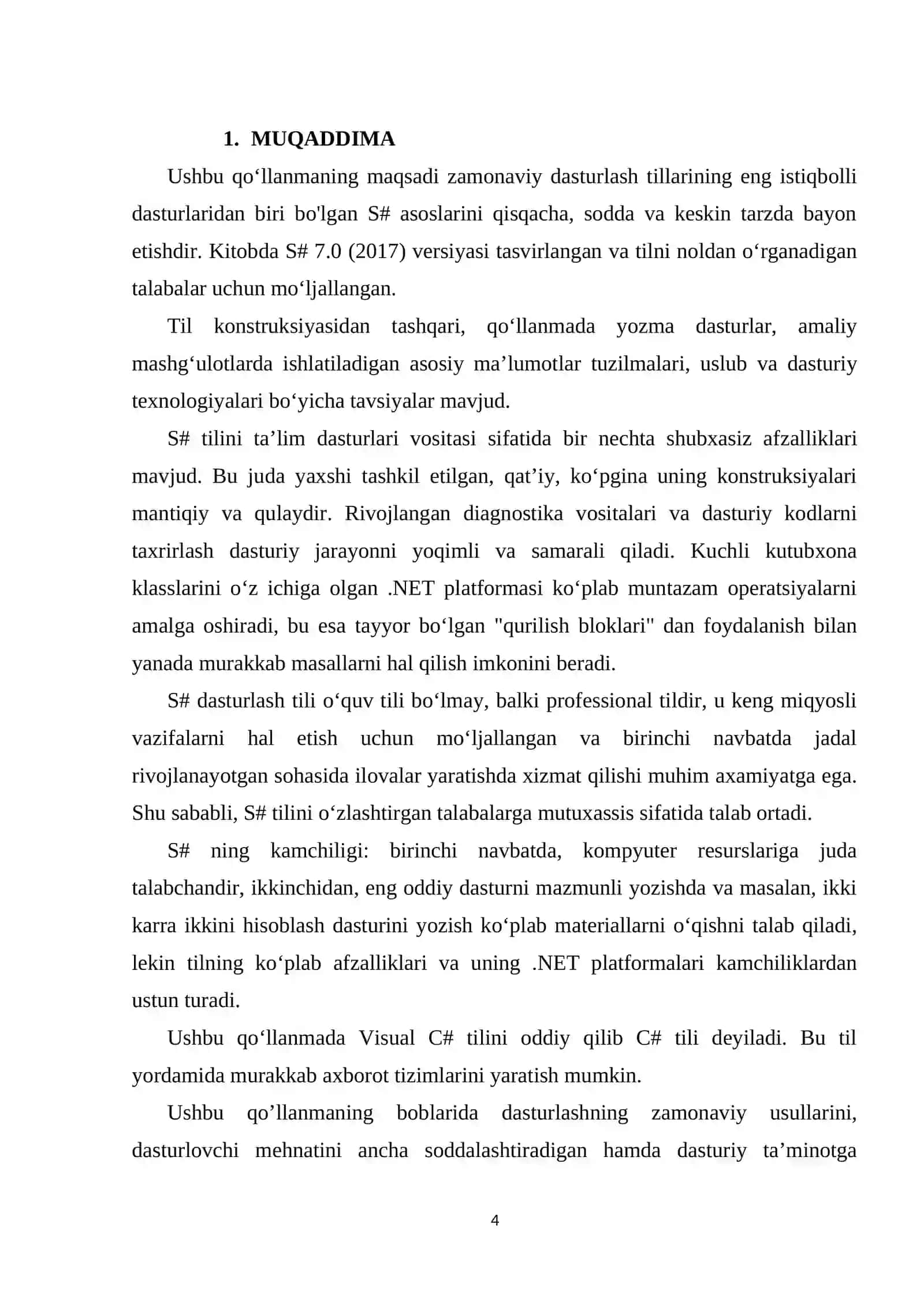 Dasturlash tillari va texnologiyalari (C#, Python) 4