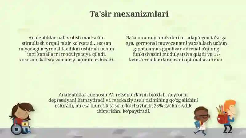 Analeptiklar va umumiy tonusni oshiruvchi dori vositalar 4