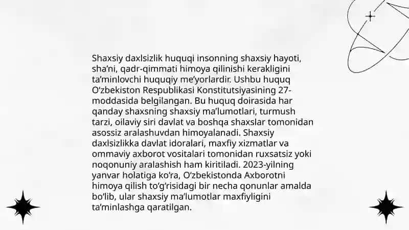 Fuqarolarning shaxsiy huquq va erkinliklari,uning konstruksiyada mustahkamlanishi 4