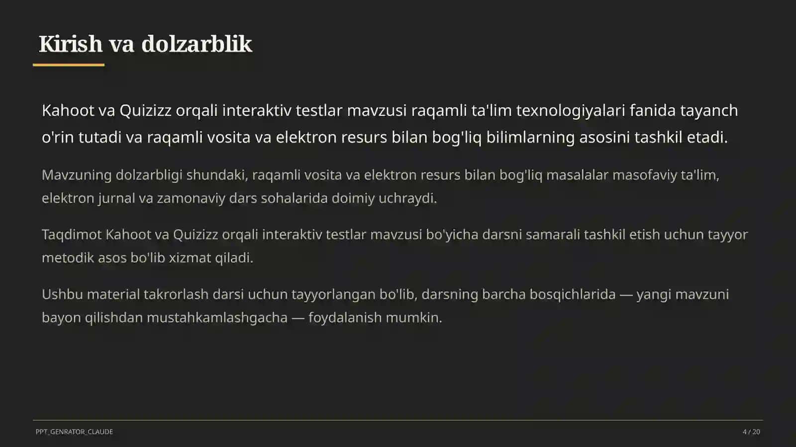 Kahoot va Quizizz orqali interaktiv testlar 4
