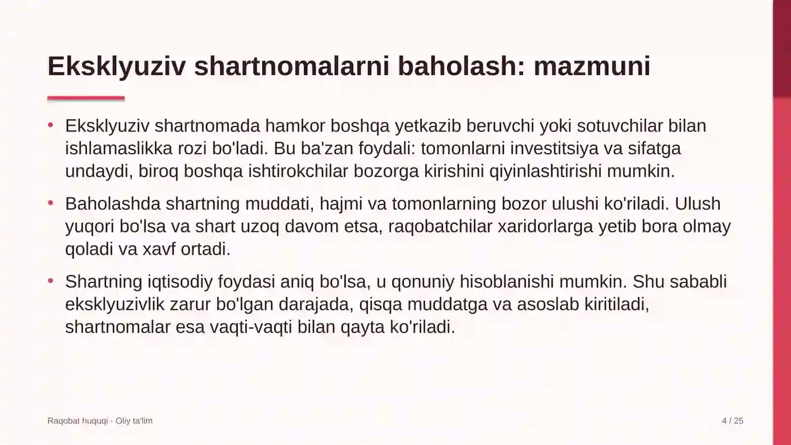 buxgalteriya xizmatlarida eksklyuziv shartnomalarni raqobat nuqtai nazaridan baholash 6421 4