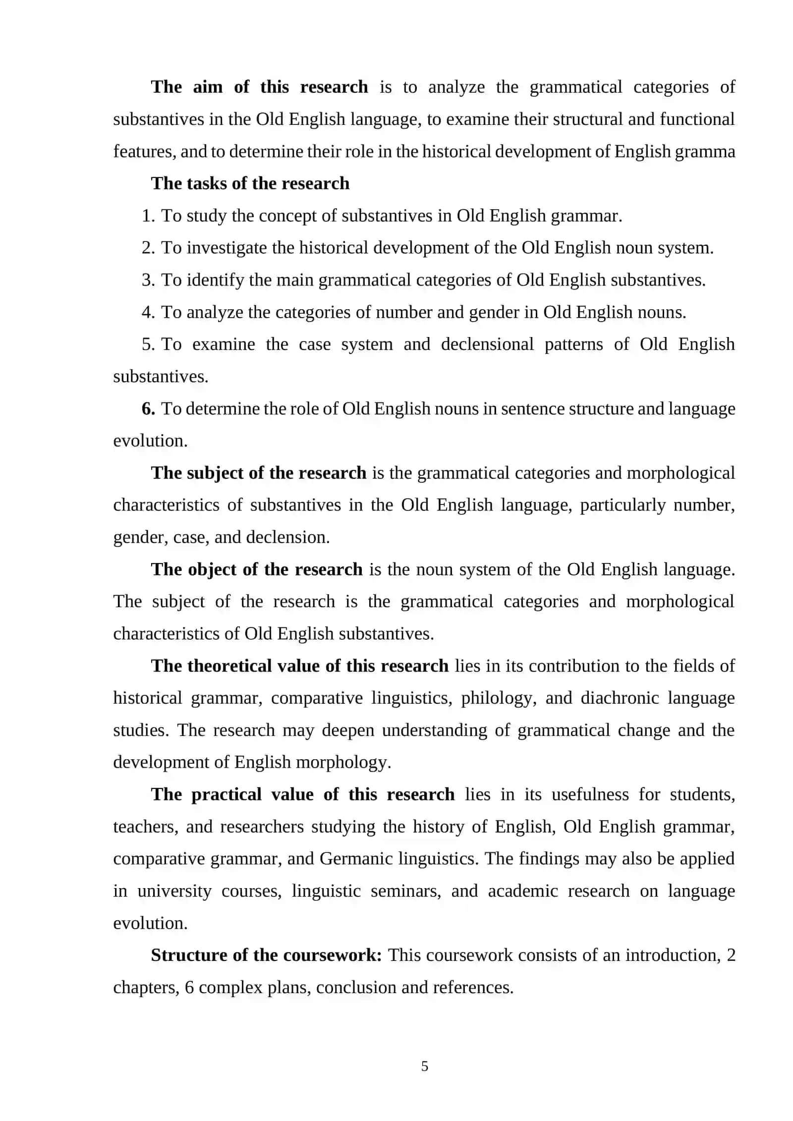 Categories of Number and Gender in Old English Substantives 4