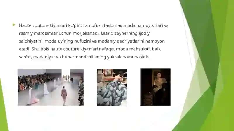 Haute couture (Lyuks) segmentiga oid kiyimlarni loyihalash 4