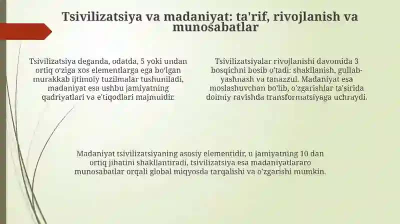 Tarix falsafasi, sivilizatsiya va madaniyat 4
