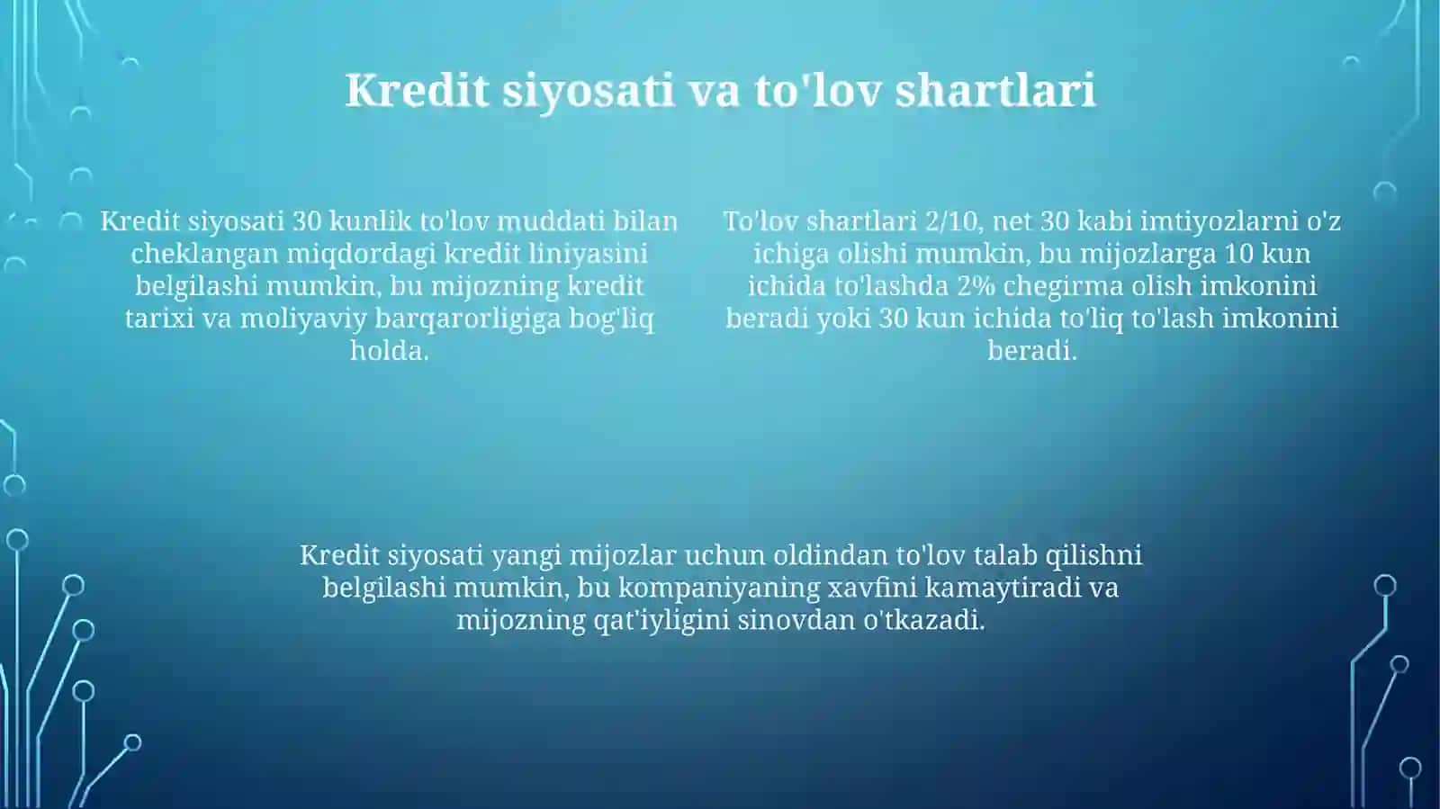 Debitorlik qarzlarni boshqarish 4