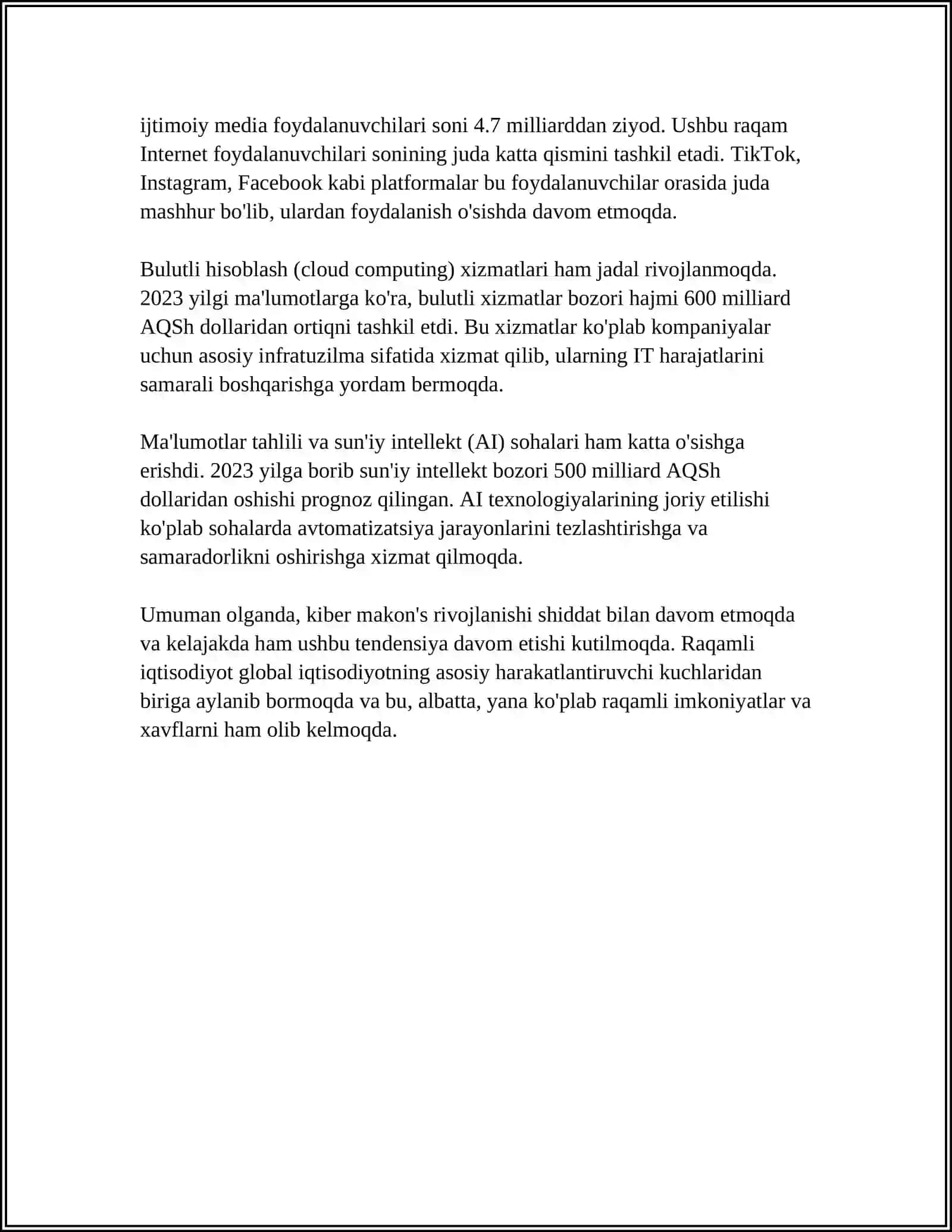 KIBER MAKON KIBER TERRORIZM KIBER ZO'RAVONLIK TUSHUNCHALARINING MOHIYATI 4
