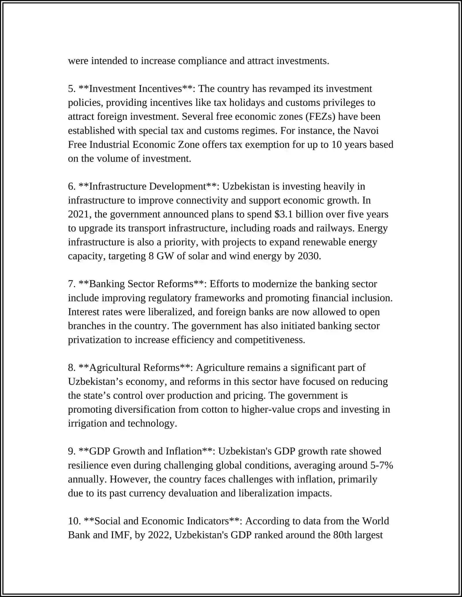 New Economic Policies in Uzbekistan 4