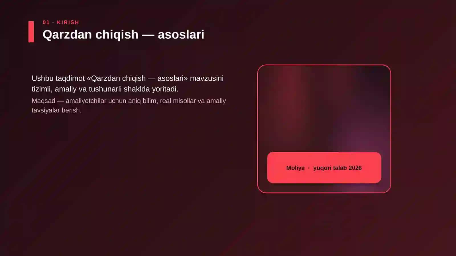 Qarzdan chiqish — asoslari 4
