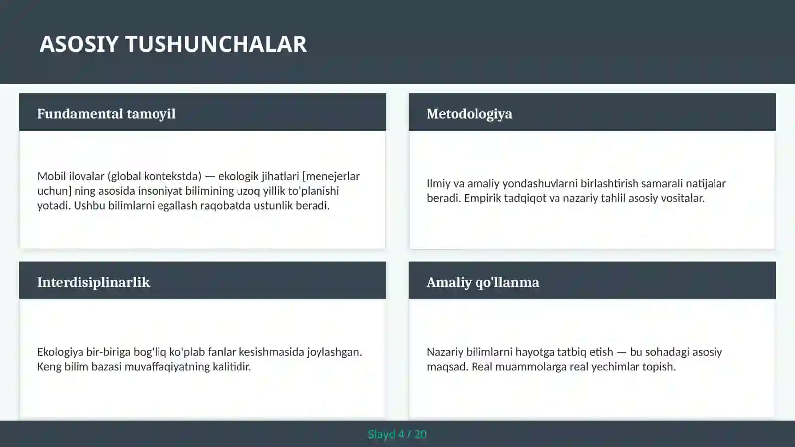 MOBIL ILOVALAR (GLOBAL KONTEKSTDA) — EKOLOGIK JIHATLARI [MENEJERLAR UCHUN] 4