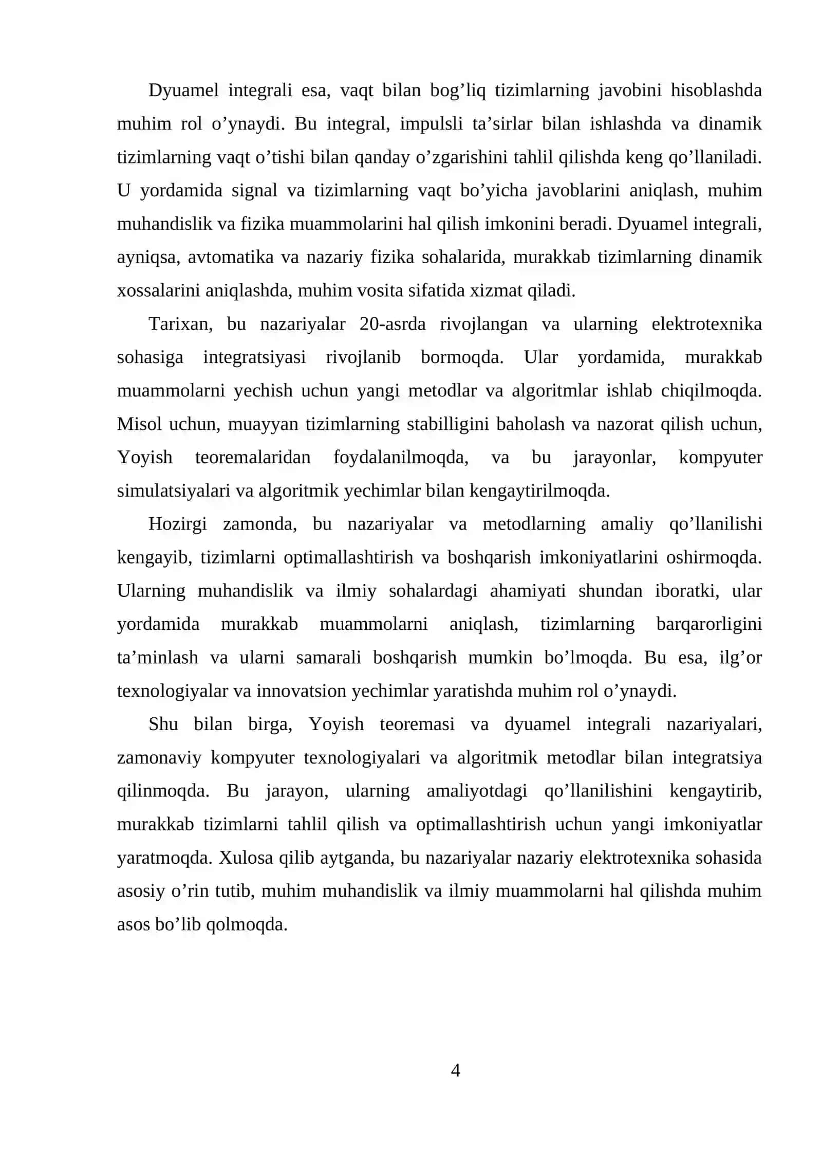 YOYISH TEOREMASI. DYUAMEL INTEGRALI 4