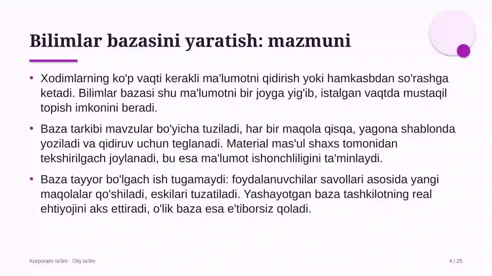 Davlat byudjeti tizimida bilimlar bazasini yaratish 4