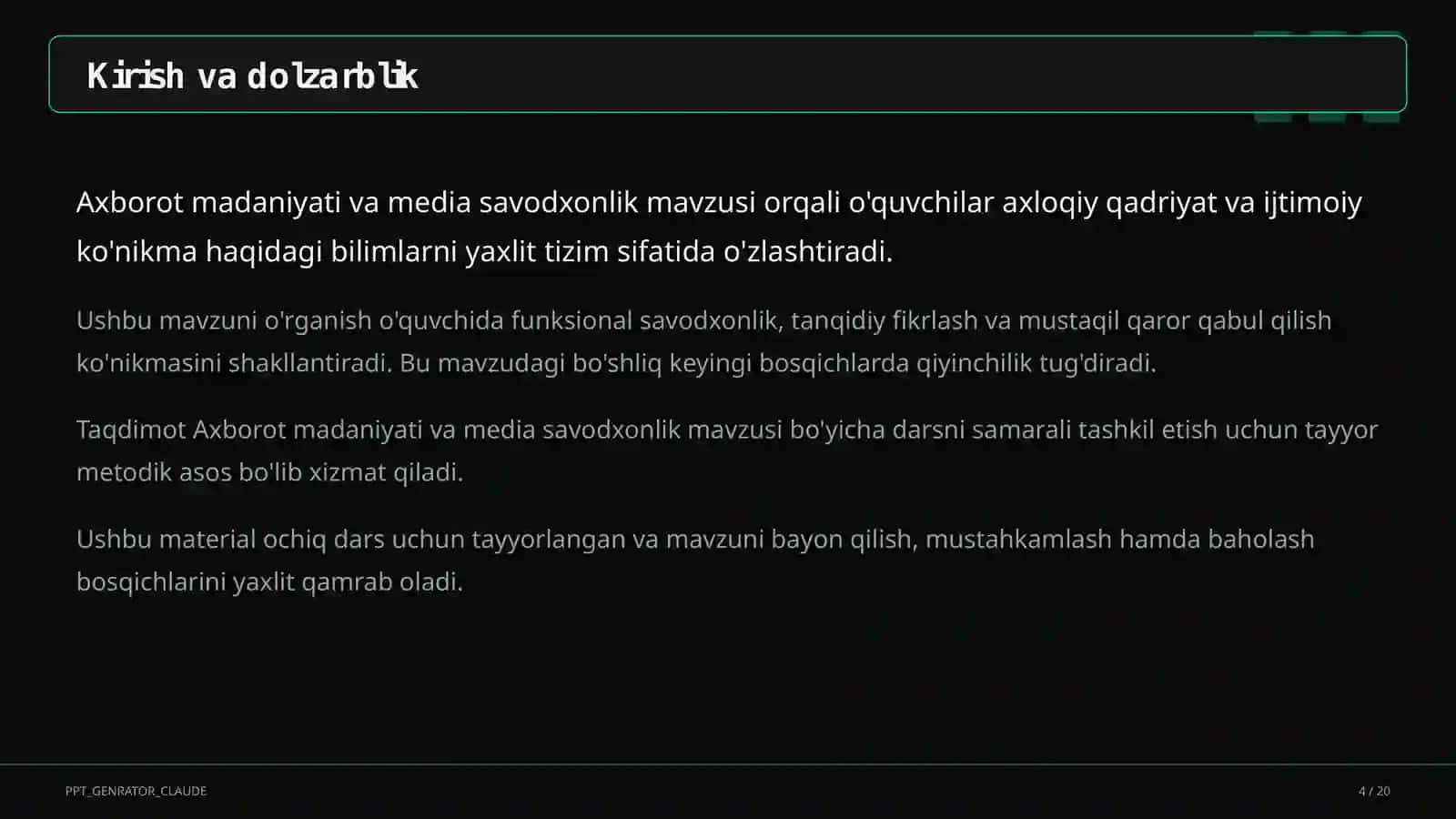 Axborot madaniyati va media savodxonlik (9-sinf) 4