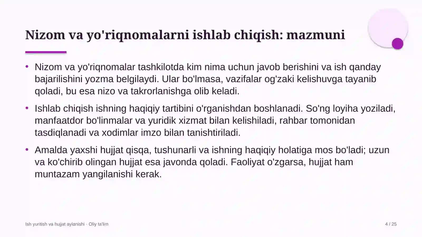 xo'jalik mollari do'konlarida tashkilot nizomlari va yo'riqnomalarini ishlab chiqish 6757 4