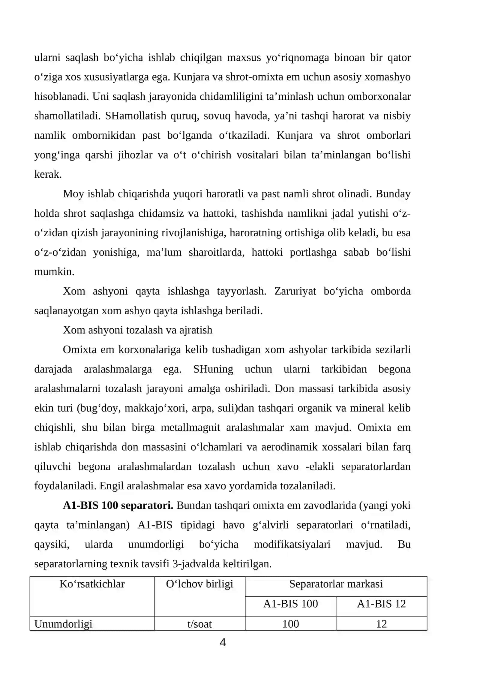 Oqsil vitaminli qo‘shimcha, premiks, karbamid konsentrati ishlab chiqarish asoslari 4