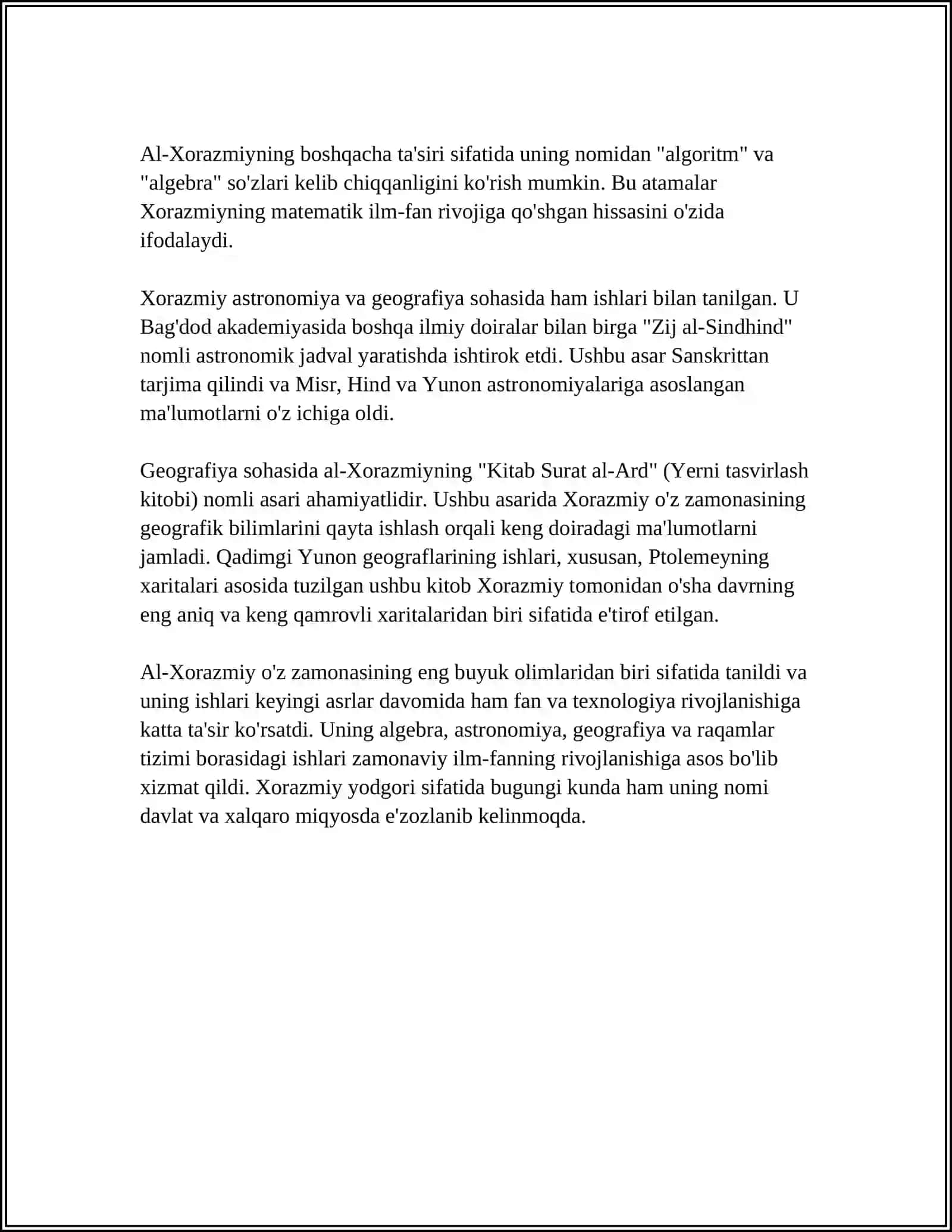 O‘RTA ASR SHARQ ALLOMALARINING MATEMATIKAGA QO‘SHGAN HISSALARI 4