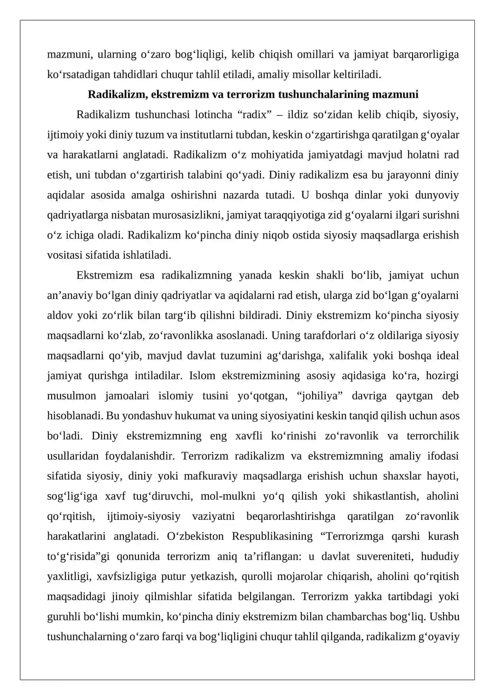 O‘zbekiston davlat siyosatida radikal oqimlarga qarshi kurashning yo‘nalishlari 4