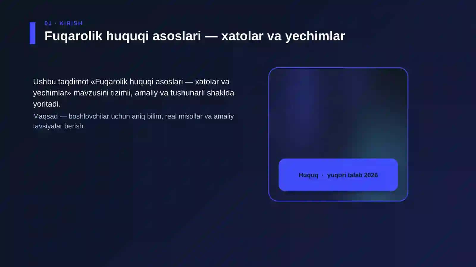 Fuqarolik huquqi asoslari — xatolar va yechimlar 4
