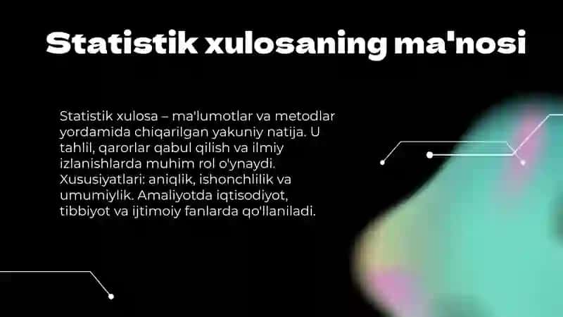 Statistik xulosa 4