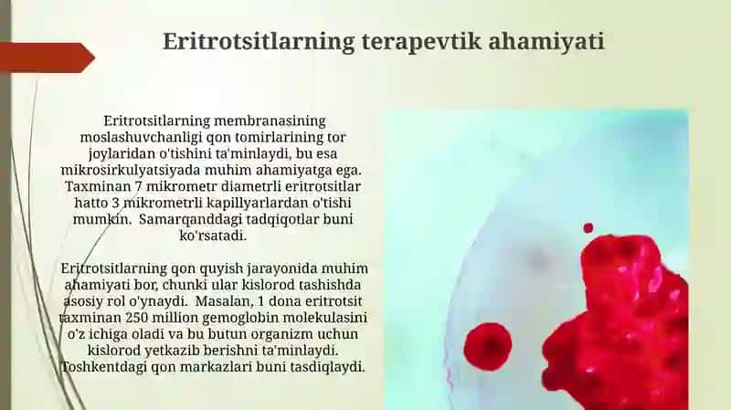 Eritrotsitlarning adaptiv xususiyatlari 4